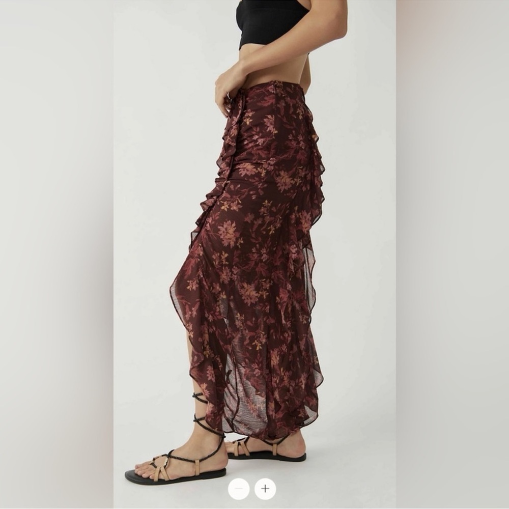 NWT Free People Floral Flounce Around Maxi Skirt 0 - Picture 3 of 13